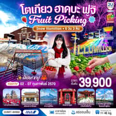 โตเกียว ฮาคุบะ ฟูจิ FRUIT PICKING SNOW Illumillion 6 วัน 3 คืน โดยสายการบินออล นิปปอน แอร์เวย์