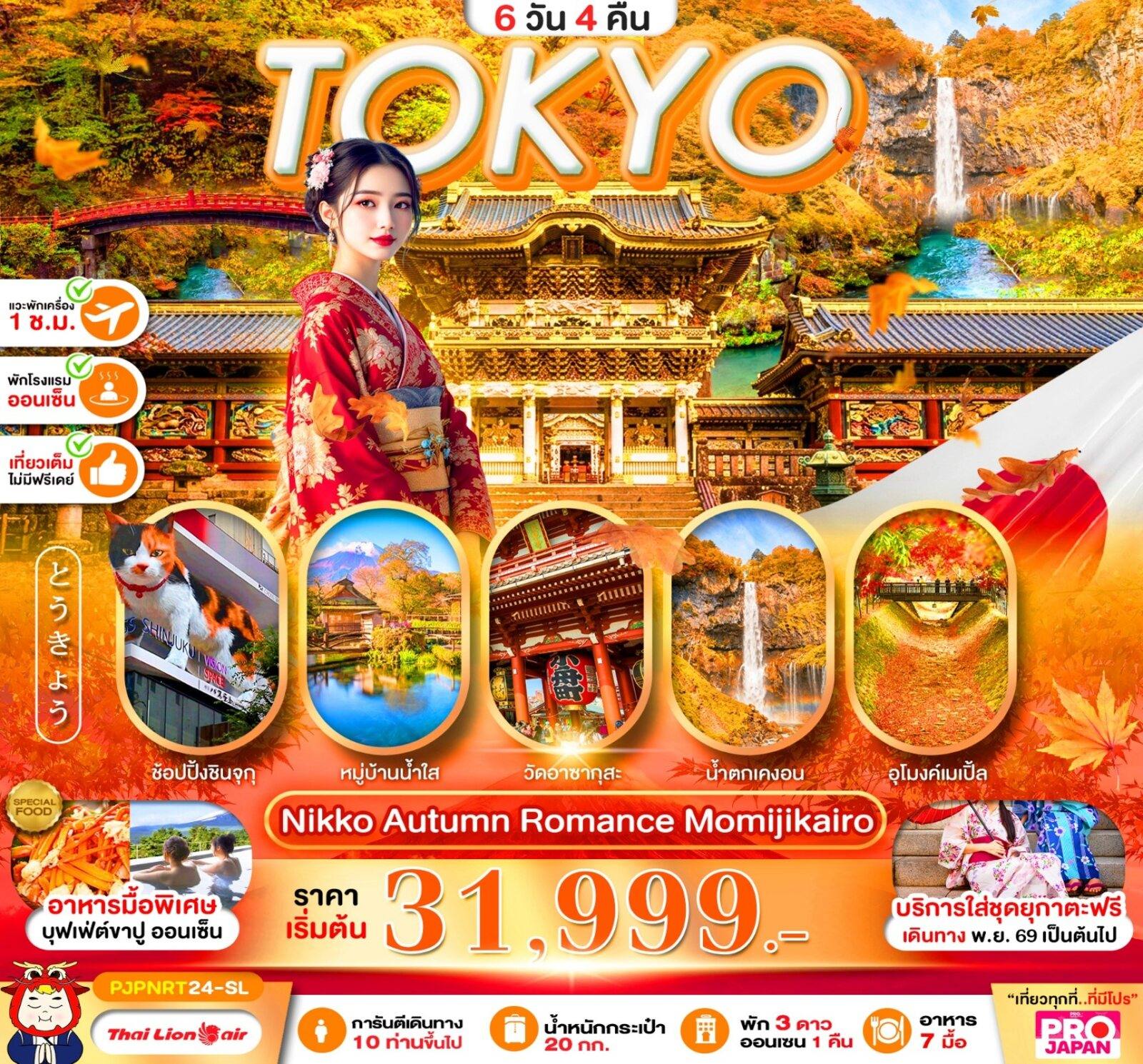 ทัวร์ญี่ปุ่น PRO TOKYO NIKKO AUTUMN ROMANCE MOMIJIKAIRO FULL DAY 6D4N โดย Moly Trip