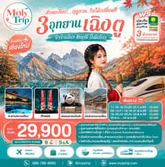 บินตรงเชียงใหม่ สวยตะลึง !! ฤดูกาลใบไม้เปลี่ยนสี 3 อุทยาน เฉิงตู จิ่วจ้ายโกว สี่ดรุณี ปี้เผิงโกว 6 วัน 5 คืน ** เที่ยวเต็มอิ่ม..ไม่ลงร้านช้อป** โดยสายการบิน Chengdu Airlines (EU)