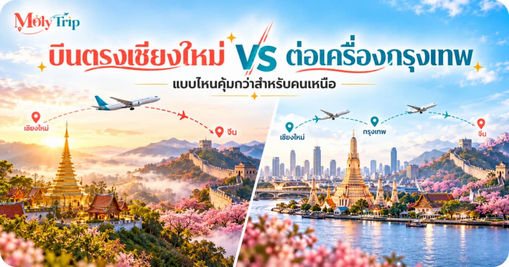 ทัวร์บินตรงเชียงใหม่ vs ต่อเครื่องกรุงเทพ แบบไหนคุ้มกว่าสำหรับคนเหนือ